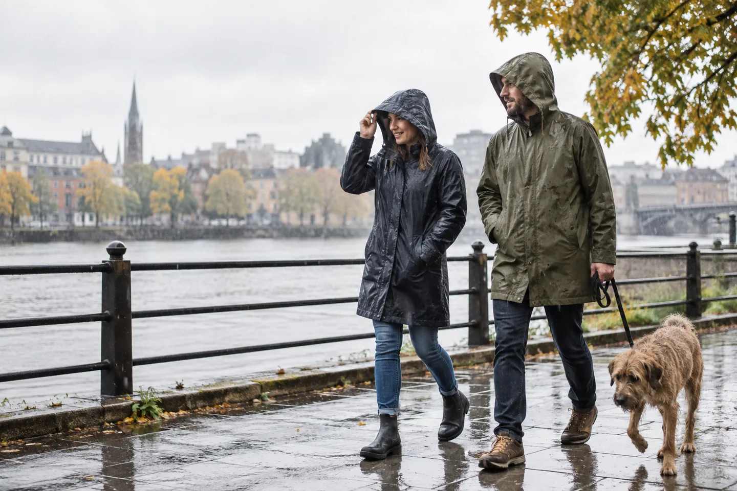 Lifestyle scene for Raincoats for Walking Commutes and Everyday Errands