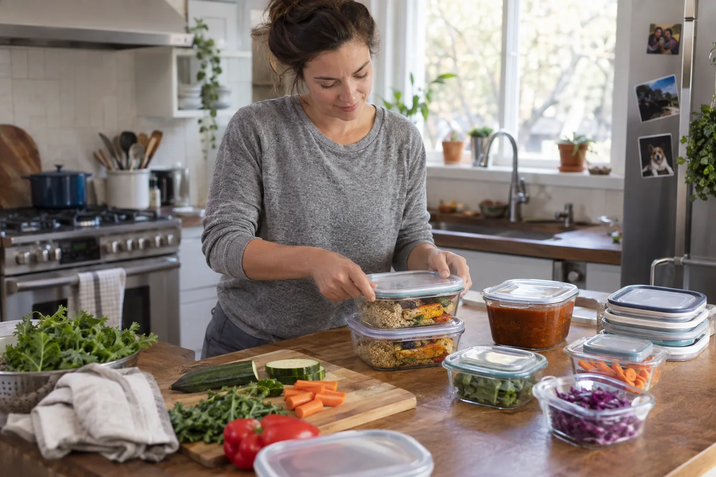 Lifestyle scene for Food Storage Containers for Real Meal Prep