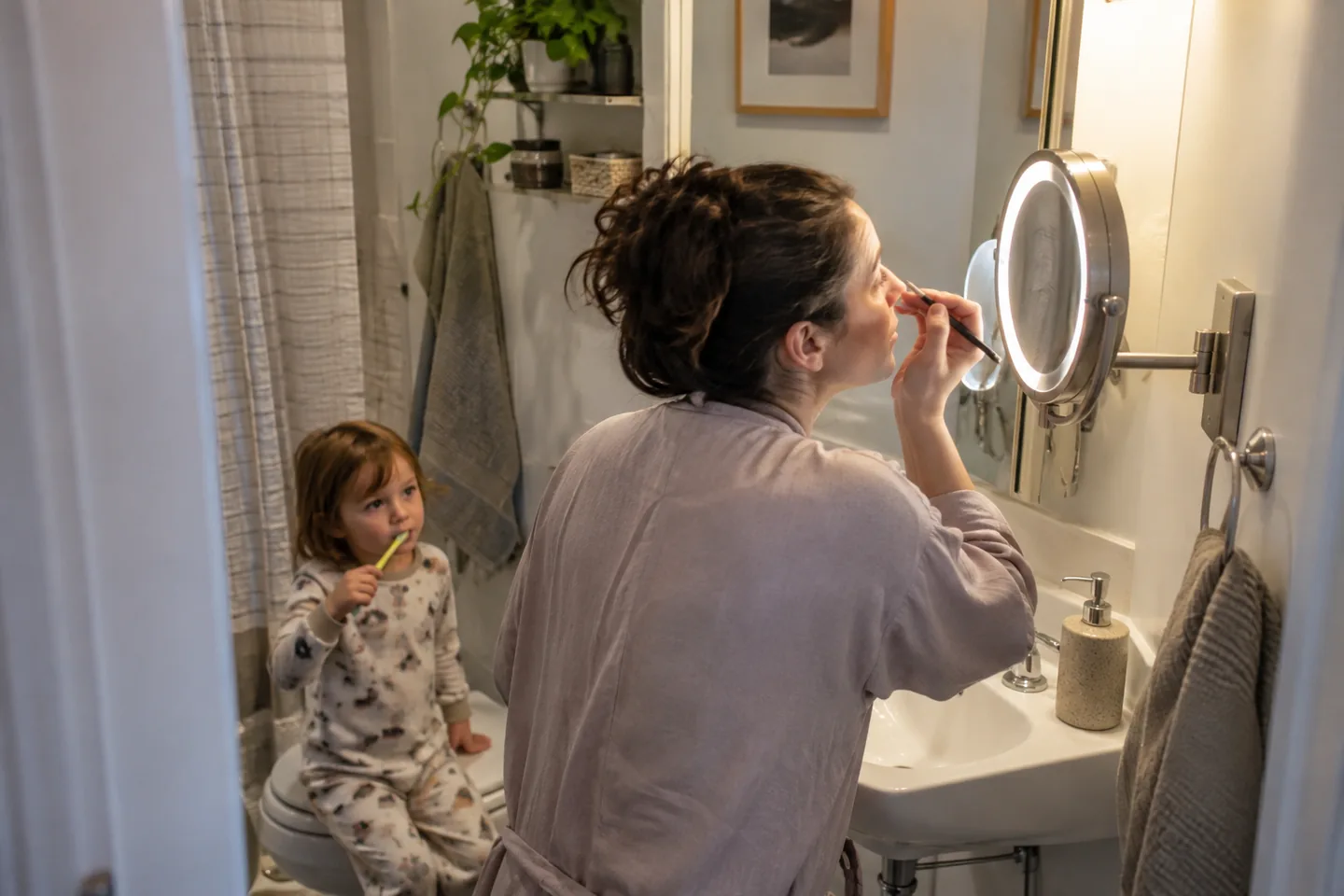 Lifestyle scene for Makeup Mirrors for Small Bathrooms