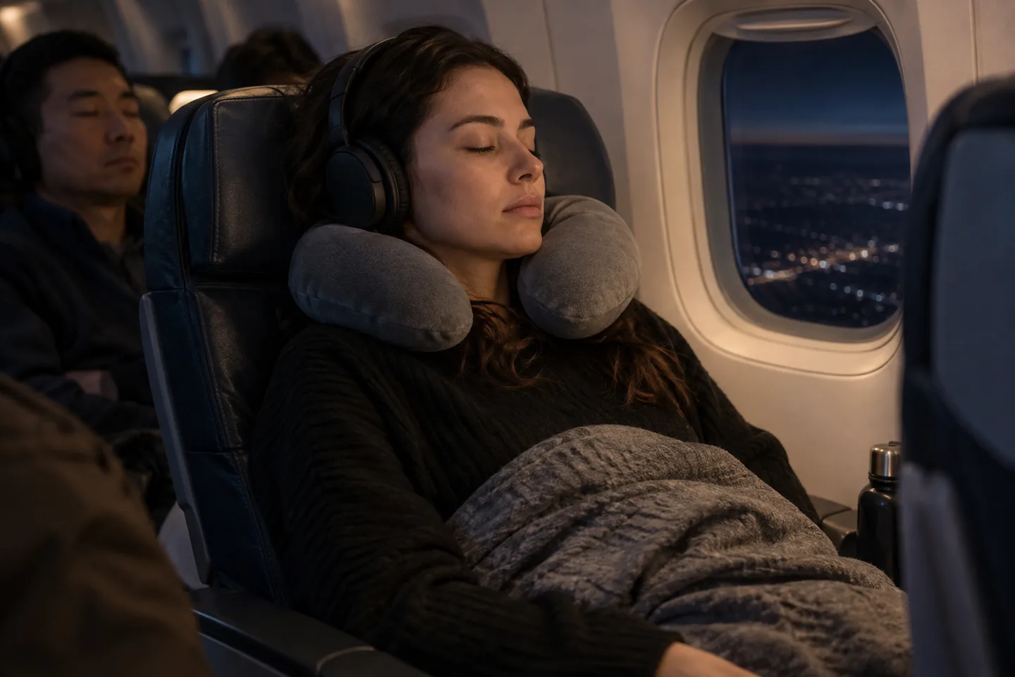 Lifestyle scene for Neck Pillows for Red-Eye Flights