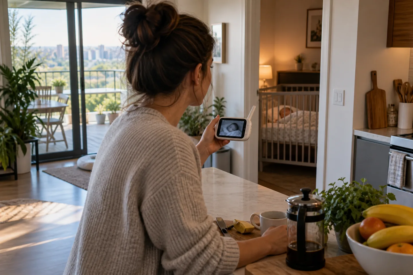 Lifestyle scene for Baby Monitors for Apartments and Multi-Room Homes