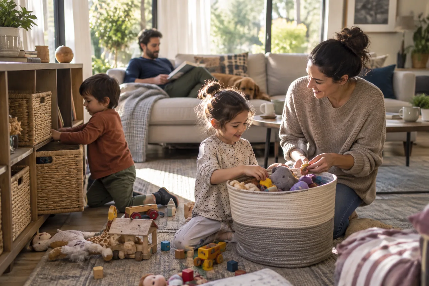 Lifestyle scene for Toy Storage for Shared Living Spaces
