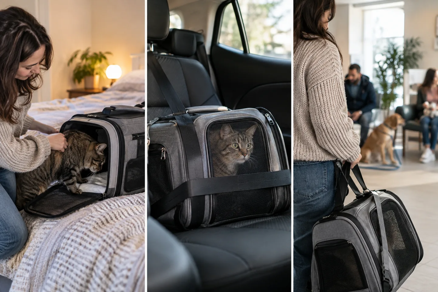 Lifestyle scene for Pet Carriers for Vet Visits and Weekend Travel